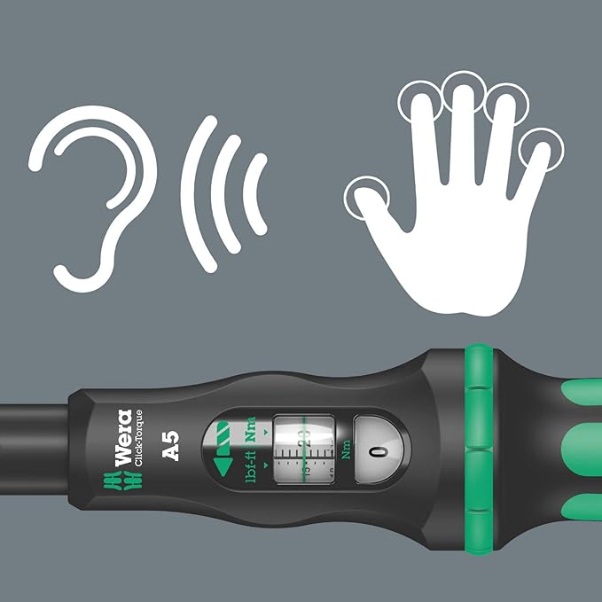 WERA 05075604001 Click-Torque A 5 Torque Wrench with Reversible Ratchet, 2.5-25 Nm, 1/4" x 2.5-25 Nm