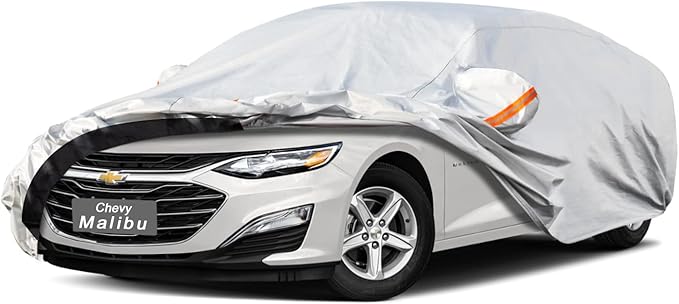 6 Layers Car Cover Custom Fit Chevrolet Malibu (1997-2025) Waterproof All Weather, Heavy Duty Outdoor Snow Sun Rain Uv Protection (Ships from US Warehouse, Delivery 3-8 Days)
