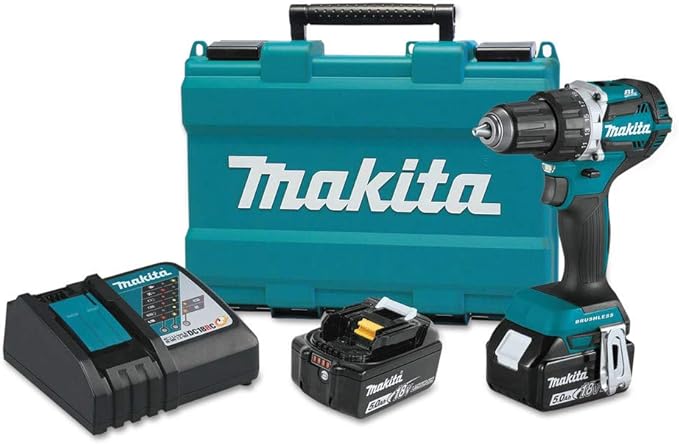 Makita XFD12T 5.0 Ah 18V LXT Lithium-Ion Compact Brushless Cordless 1/2" Driver-Drill Kit