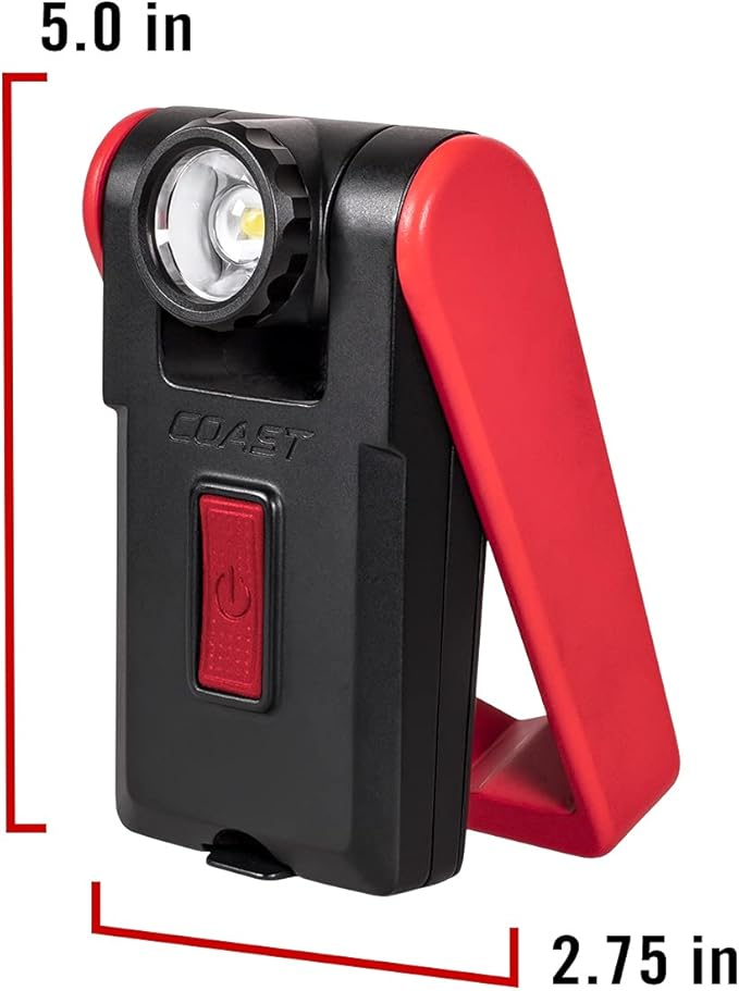 Coast PM200 500 Lumen ALKALINE-DUAL POWER LED Work Light with PURE BEAM TWIST FOCUS and 360-Degree Rotating Magnetic Handle