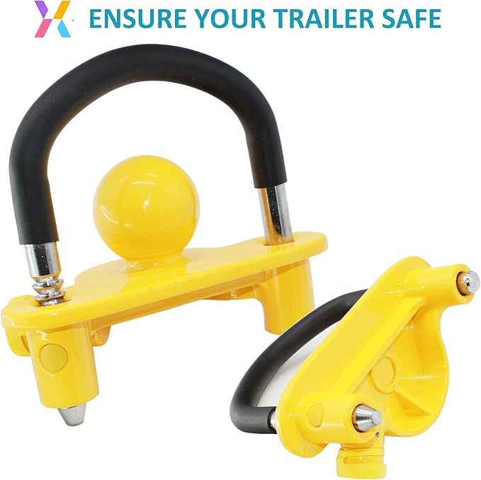 X-Haibei Trailer Hitch Lock with Keys fit 1-7/8"", 2" and 2-5/16" Couplers, Universal Adjustable Ball Hitch Coupler Lock Heavy Duty Aluminum Body, Copper Lock Cylinder, Rustproof for Boat Camper RV