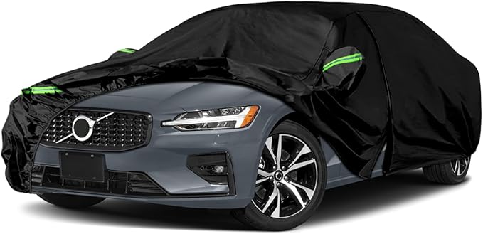 Waterproof Car Covers Replace for 2010-2023 Volvo S60, 6 Layers All Weather Custom-fit Car Cover with Zipper Door & Windproof Bands for Snow Rain Dust Hail Protection (S60)