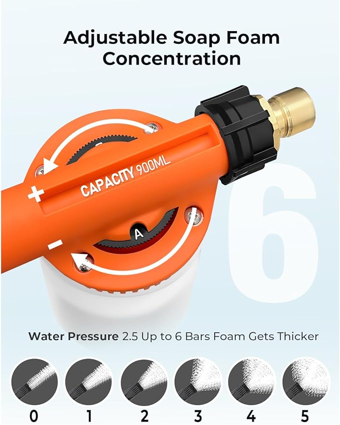 Car Wash Foam Gun + Microfiber Wash Mitt - Car Foam Sprayer - Foam Cannon for Hose - Spray Gun Cleaner - Snow Blaster for Cars, Boats, RVs, Foam Cannon Connects to Any Garden Hose