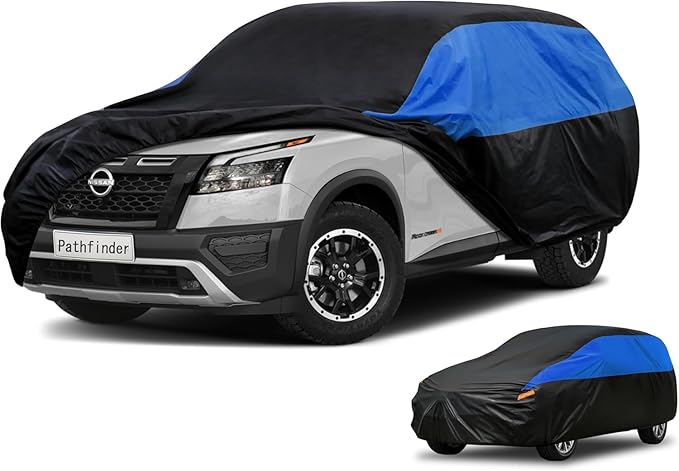 Car Cover Custom Fit Pathfinder Waterproof All Weather, Lightweight Full Exterior Cover for Automobiles Outdoor Sun UV Rain Dust Snow Wind Protection.