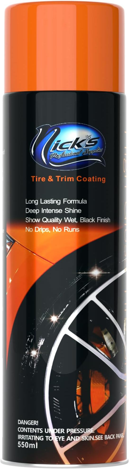 Nick's Professional Supplies High Gloss Tire Shine (1 Pack) - Long Lasting Tire Care - Your Ultimate Wet Tire Shine Spray for a Black Finish Shine on Ceramic Coating for Cars, Trucks, Motorcycles.