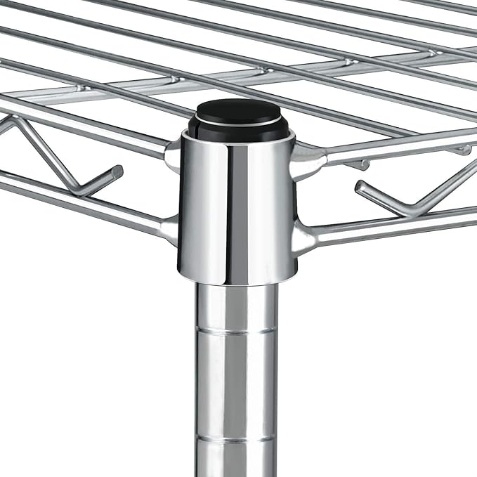 Simple Deluxe 5-Tier Heavy Duty Storage Shelves, 1750 Lbs Loading Capacity, 35.43" W x 17.72" D x 70.87" H Adjustable Shelving Unit with Wheels, Chrome