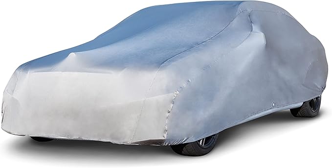 Budge Indoor Stretch Car Cover, Premium Dustproof Protection with Soft Fleece Lining, Breathable Indoor Car Cover Fits Vehicles up to 170 Inches, Gray