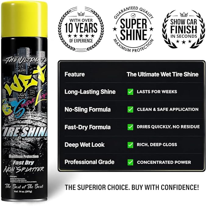 Street Legal The Ultimate Wet Tire Shine 14oz Spray Can