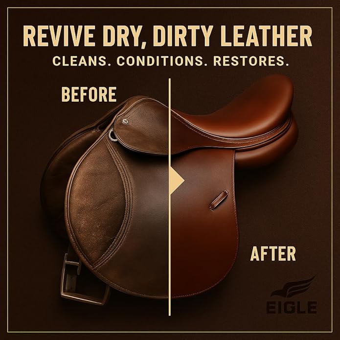 Eagle Saddle Soap for Leather – 3-Piece Saddle Soap Kit for Leather Cleaning, Boots, Tack, and Saddles – Includes Applicator and Cloth – Leather Soap and Conditioner for Leather Boots and Tack Care