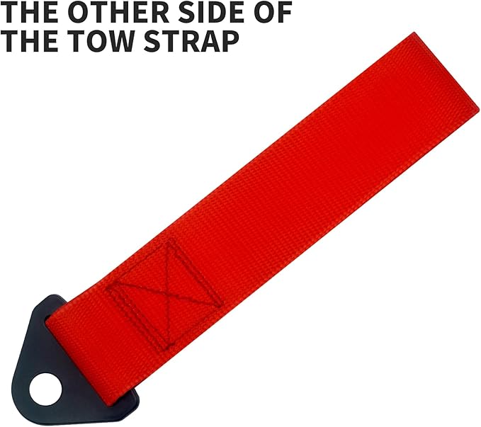 Heavy Duty Racing Tow Strap JDM – Red Nylon Tow Strap for Track, Off-Road, and Decoration (Red)