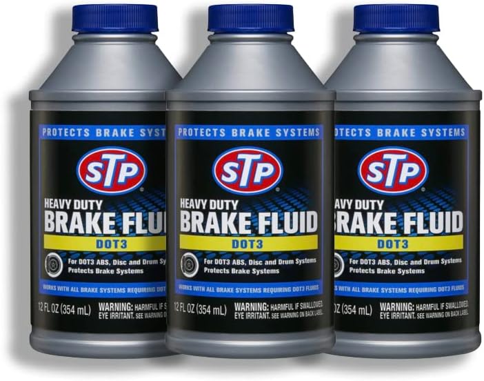 Heavy Duty Brake Fluid, Dot 3 Brake Fluid Protects Brake Systems, ABS, Disc and Drum Systems, 12 Oz, by STP, 3 Packs