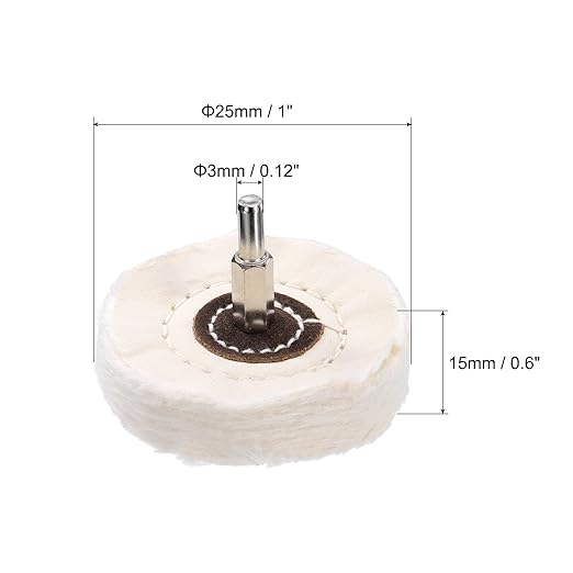 uxcell 3-Inch Buffing Polishing Pad Wheel Cotton with 15/64-inch Handle for Manifold Aluminum Stainless Steel Chrome White 8 Pcs