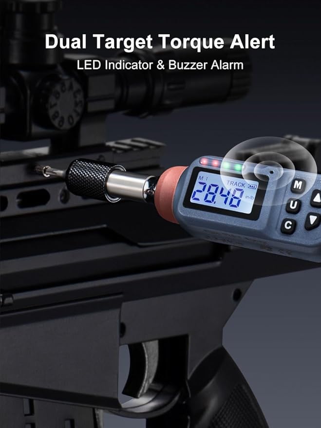 GROWNEER Digital Torque Screwdriver, 2.66-53.1 In-lbs/0.3-6 Nm, 1/4'' Drive Inch Pound Torque Screwdriver Electrician with Buzzer & LED Indicator, 27 In 1 Torque Wrench Screwdriver Set, Orange