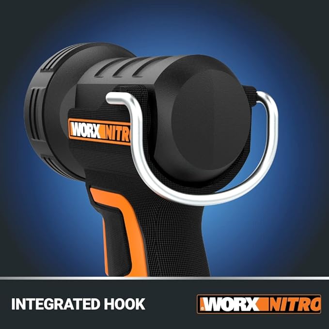WORX Nitro 20V LED Work Light PowerShare, 160/350 Lumens Portable Light, LED Flashlight with Flexible Pivoting Head WX025L.9 – Tool Only