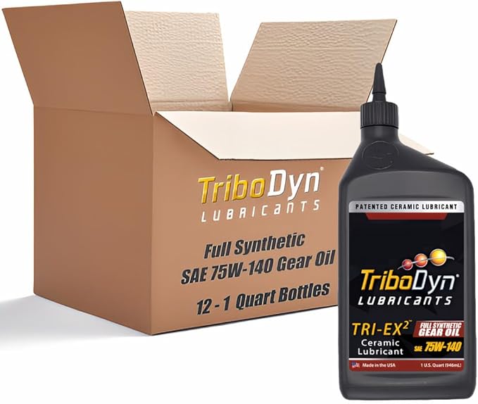 Tri-Ex2 75W-140 Synthetic Gear Oil - API GL-5/MT-1 - Patented Ceramic Technology - Case of 12 Quarts (12 Quart Case, 75W-140)