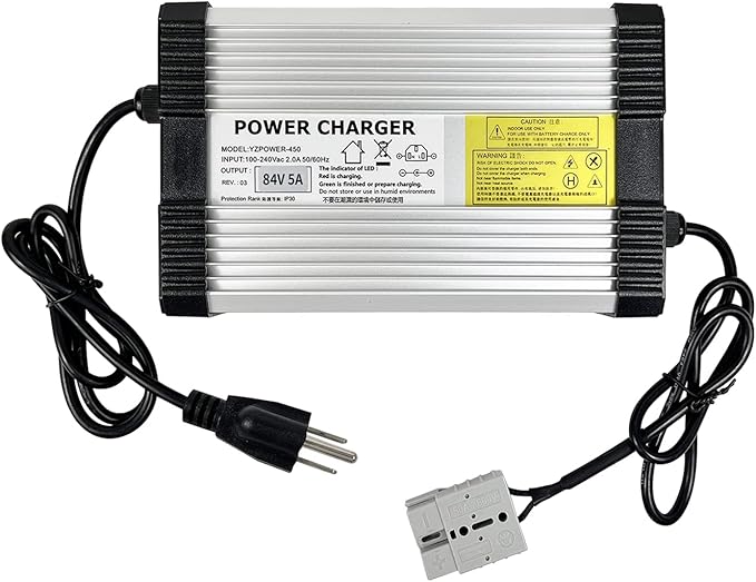 YZPOWER Charger Output 84V 5A Battery Charger for Health Care 72V Lithium Battery Pack Anderson Connector