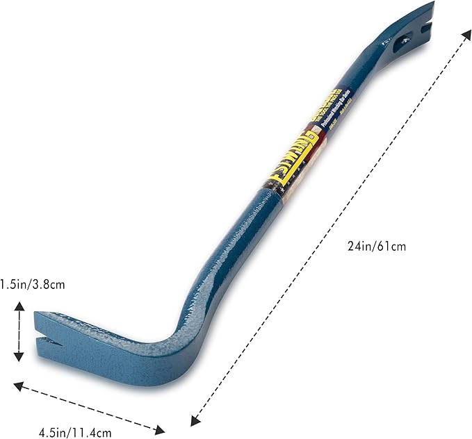 ESTWING Gooseneck Wrecking Bar PRO - 24" USA Made Pry Bar with Angled Chisel End & Forged Steel Construction - EWB-24PS