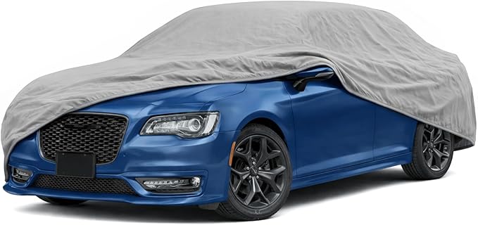 BDK Universal Fit Water Resistant All Weather Indoor Outdoor Car Cover for Sedan SUV Auto Vehicle - Protect from UV Light, Rain, Snow, Dust, Debris, Pollen, Tree Sap & More - XL1 210L x 75W x 50H