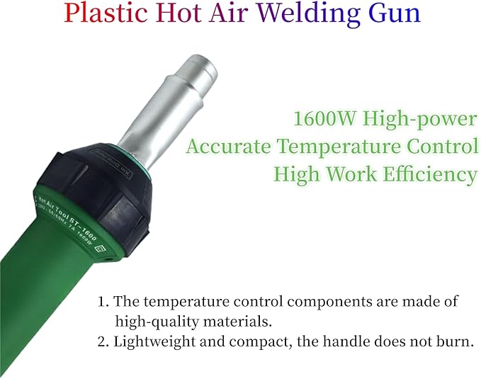 110V Hot Air Gun Welding Torch 1600W Heat Gun Plastic Welder Roofing Welder Kits (6sets)