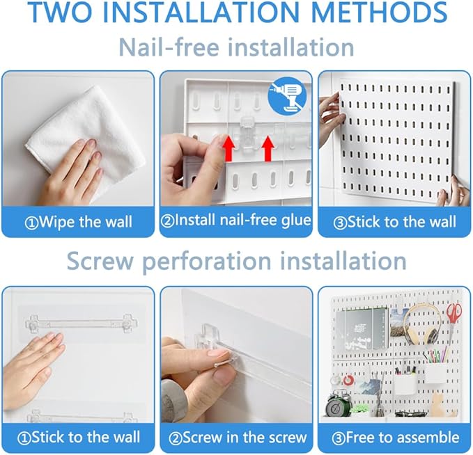 15pcs Pegboard Sets, Peg Board, Pegboard Wall Organizer, Storage System for Workbench, Shop, Shed Modular Peg Board Organizer Board Kit