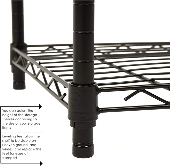 14x36x54 Inch 4-Shelf Storage Shelves Heavy Duty Shelving Unit for Kitchen Metal Shelves Garage Organizer Wire Rack Shelving Storage Unit Shelf Adjustable Utility NSF Certification Commercial
