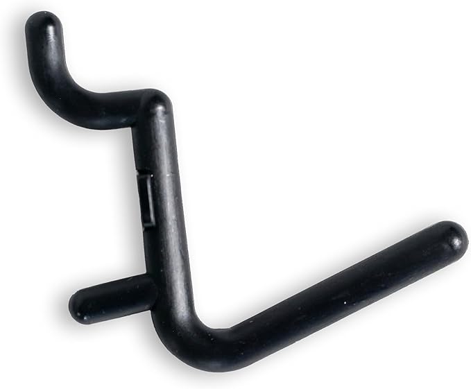 WallPeg 100 Pegboard Peg Hooks – Durable, Self-Locking Black Peg Board Hooks - 50 J & 50 L Style FlexLock Peg Hooks for Hanging Tools, Storage, and Wall Organization - Fits 1/4" Peg Holes