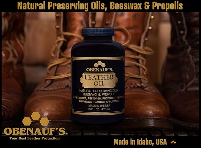 Obenauf's Leather Conditioner - Leather Oil (16oz) - Restore and Protect Leather Boots, Jackets, Purses as Well as Car Leather, Leather Furniture and Much More - Made in The USA (with Applicator)