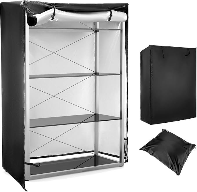 QWORK Shelf Units Cover, Heavy Duty Waterproof Wire Rack Cover for Shelf 48"x24"x 72"
