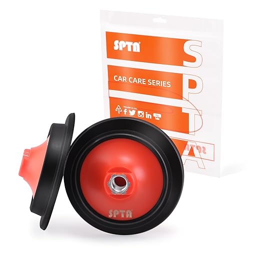 SPTA 2Pcs RO Rotary Flexible Backing Plate, Hoop-and-Loop Face PU Soft Backing Pad Used On Rotary Polisher Sander for Sanding Polishing Buffing Finishing (5/8"-11 Thread, Orange, 5Inch (125mm))