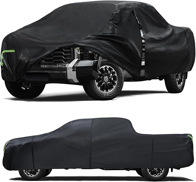 Car Cover Custom Fit for Toyota Tundra 2007-2026,6 Layers Truck Cover Waterproof All Weather for Automobiles,Outdoor Full Exterior Cover Black,Up to 233.6 inch, 5.5 Bed Length