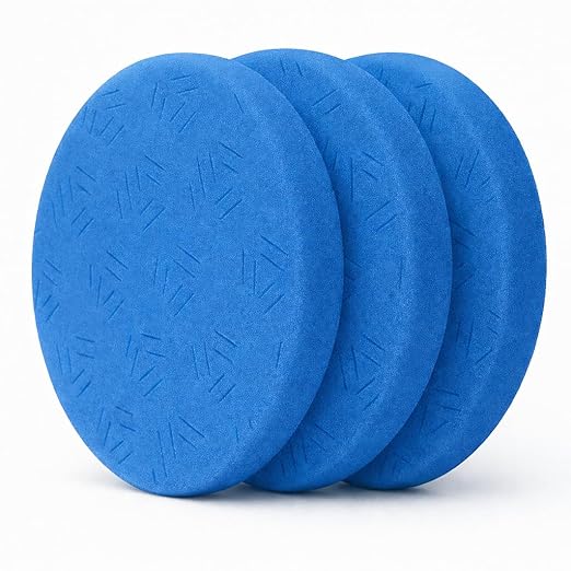 6 Inch Blue Finishing Buffing Pads, 3 Pcs Foam Pads for 150mm Backing Plate, Finishing Pads for Car Buffer Polisher – Compounding, Polishing, Waxing Pads for RO/DA/GA Car Polisher