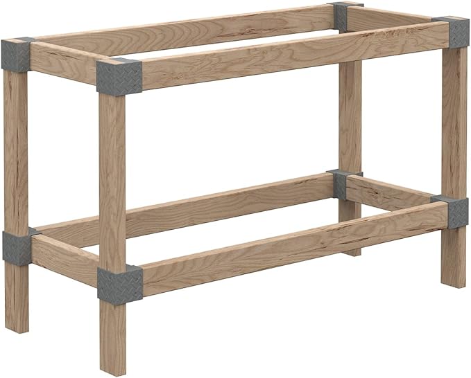 Heavyweight 24 in W x 48 in D DIY Plastic Ceiling Storage Kit, Gray, Overhead Garage Storage Hardware, 500 lb Capacity, Easy 90° Cuts (Lumber Not Included)