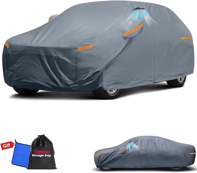 2026 Upgrade Multi-Layer Large SUV Car Cover Waterproof All Weather Heavy Duty, Universal Fit Cadillac Escalade ESV, Chevy Suburban, Ford Expedition Max, GMC Suburban, Lincoln Navigator LWB etc.