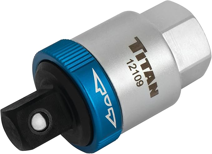 Titan 12109 1/2-Inch Drive Ratcheting Breaker Bar Adapter | Converts Breaker Bar or Sliding T-Handle into Ratchet | Reversible Ratcheting Mechanism with Anodized Switch Collar | Made in Taiwan
