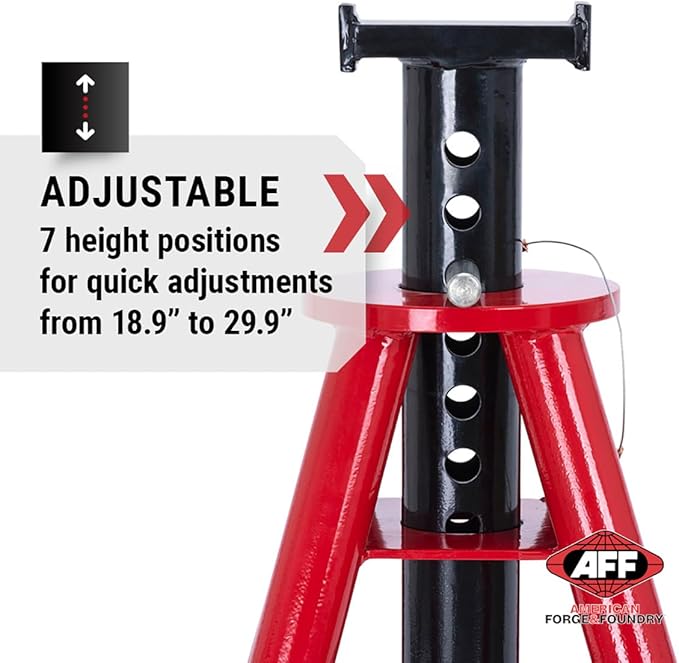 AFF 10 Ton Jack Stand Set - Heavy Duty Jack Stands for Trucks & Equipment - (Available in 2 Heights)