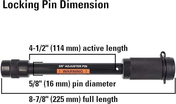 TowWorks 79833 Keyed Alike 5/8" Trailer Hitch Lock with Extra Long 4-1/2" Span, Double Safety Tow Hitch Locking Pin for 3" Receivers and Adjustable Channel Mounts, 3-Pack