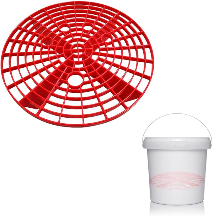 Car Wash Bucket Inserts, Auto Detail Dirt Gaurd Bucket Filter Helps Remove Dirt Debris, Dirt Guard Insert Wash Filter Fits 12 Inch Diameter Bucket or 3-5 Gallon Bucket (Red)