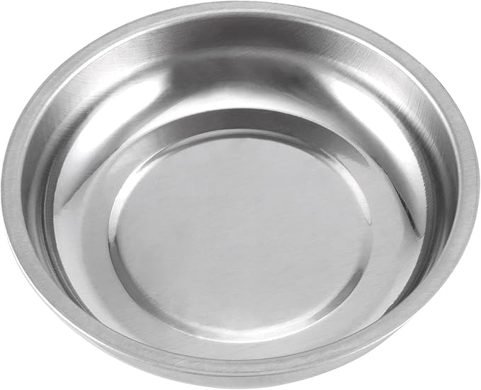 FUNSUEI 10 Packs 3 Inches Magnetic Tray, Stainless Steel Magnetic Bowl, Round Magnetic Parts Tray for Pins, Screws, Bolts, Nuts, Small Parts