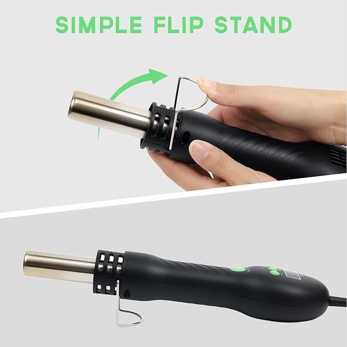 Hot Air Rework Station, Electronics Soldering Heat Gun, 500°C(932°F) Temperature Control, SMD Rework Tool with Air Volume Control