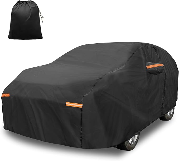 X AUTOHAUX Car Cover for Toyota Sienna 210D-PU Outdoor Full Car Cover All Weather with Door Zipper for Waterproof Windproof Sun Rain Snow Protection