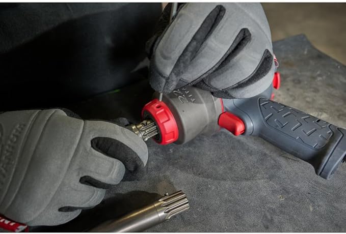 Ingersoll Rand 2236QPTIMAX DXS2 1/2" Air Impact Wrench, Quiet, 1500 ft-lb Torque, Titanium Hammercase, Pin Retainer, Pistol, Interchangeable Anvil, Multi-functional Tool