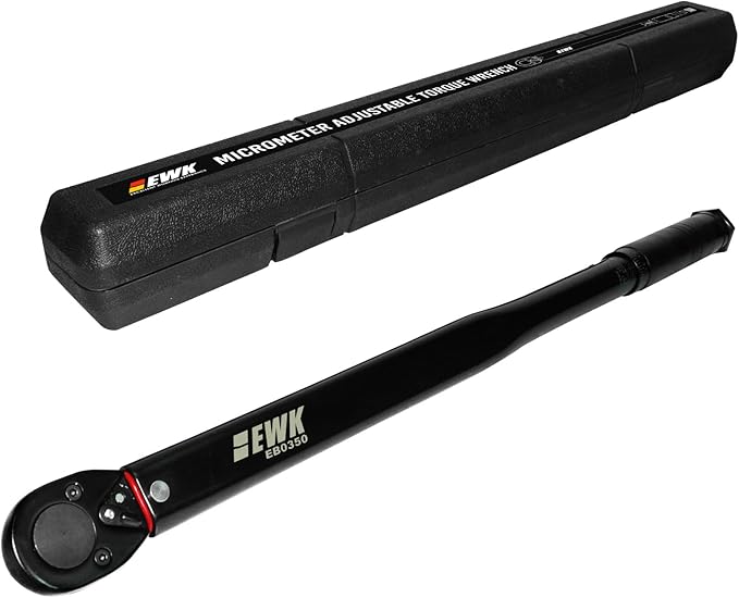 EWK 1/2" Drive Heavy-Duty Click Torque Wrench 50-250 ft-lbs (67.8-338.9 Nm), For Cars & Trucks