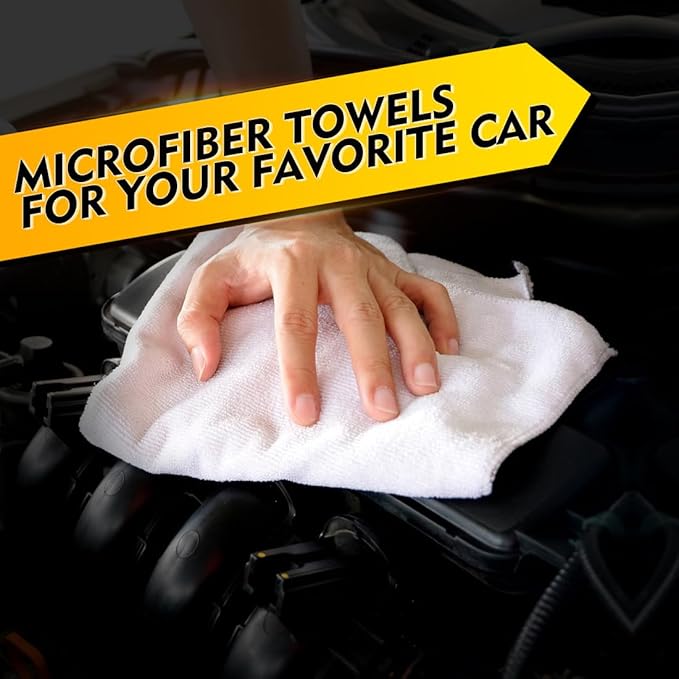 HOMEXCEL White Microfiber Cleaning Cloth 150 Pack, 12.5 x 12.5 inch Microfiber Towels for Car Washing Cleaning Rags for Car, Kitchen, and Window