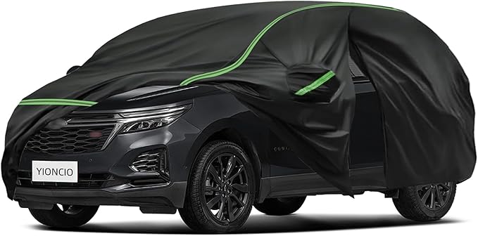 Car Cover for Chevrolet Equinox, SUV Size, 420D Oxford Fabric, Waterproof Windproof Sunproof Car Covers, Durable All Weather Protection, Anti-UV Outdoor Full Car Cover