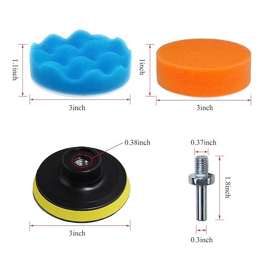 Car Foam Polishing Buffing Kit, Polishing Buffing Pads, Wool Pads,Polishing & Buffing Wheels, for Headlights & Body Foam Wax & Buffer Kits (27)