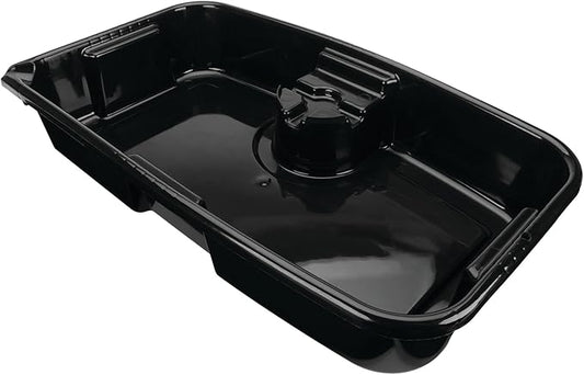 Performance Tool W4079 11-Quart Oil Drain Pan, Chemical-Resistant, Oil Filter Stand, Black