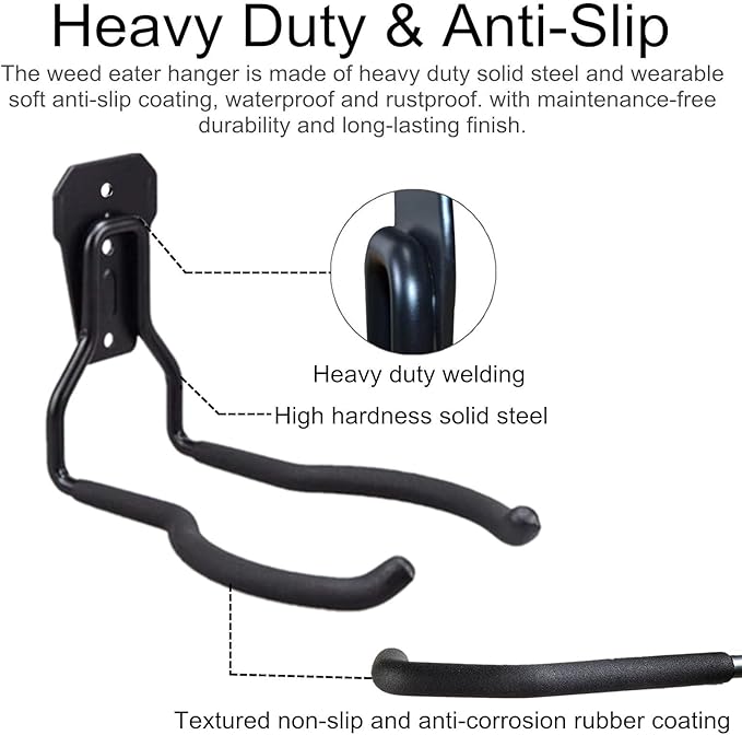GS Alderaul Garden Power Tool Hanger, String Trimmer Bracket, Weedeater Hanger for Garage Wall, Weed Trimmer Wall Mount, Weed Wacker Storage Hook for Brush Cutter
