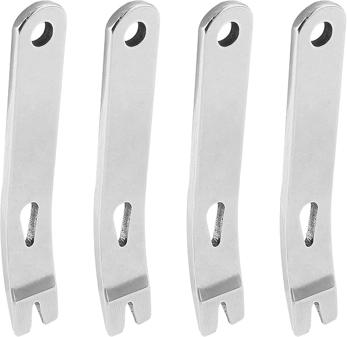 Biaungdo 4 Pcs Mini Crank Crowbar, Stainless Steel Mini EDC Pry Bar Keychain Multi-function Pocket EDC Tools Survival Scraper Opener for Outdoor, Indoors(3 Inch)
