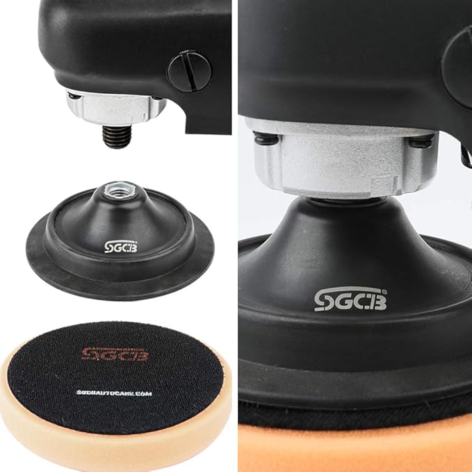 SGCB 5” RO Rotary Flexible Backing Plate, Hoop-and-Loop Face 5/8” Thread PU Soft Backing Pad Used On Rotary Polisher Sander for Sanding Polishing Buffing Finishing