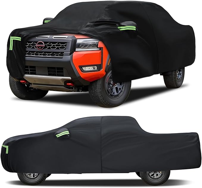 Pickup Truck Cover Custom Fit for Nissan Frontier 2004-2026, 6 Layers Truck Cover Waterproof All Weather for Automobiles,Outdoor Full Exterior Cover,Rain, Sun, Wind Protection,Black